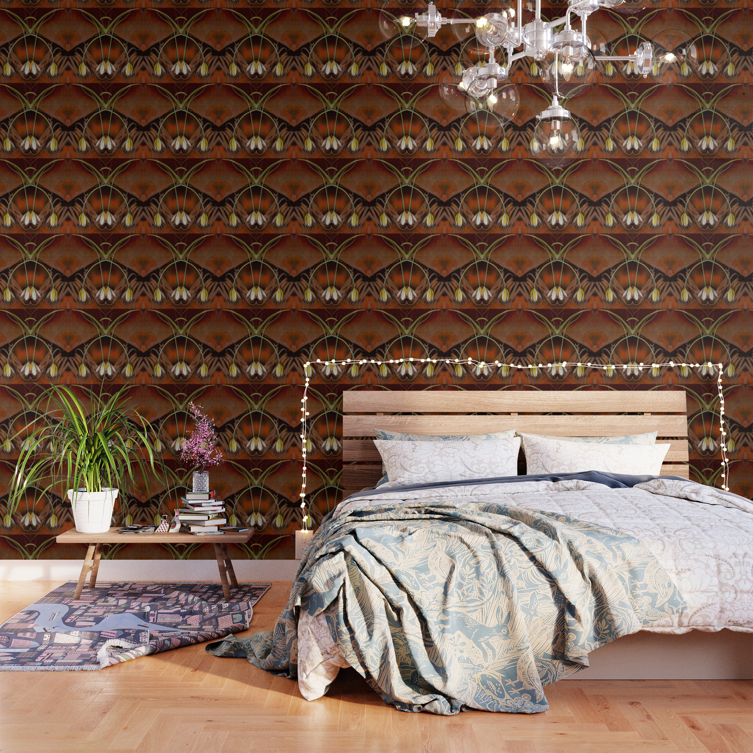 Leather Look In A Flowery Pattern Style Wallpaper By Pepitaselles
