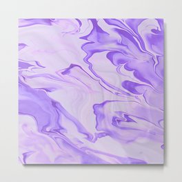 Blue Acrylic Liquid Paint Art, Blue Watercolor Paint, Blue Abstract Liquid Painting Metal Print
