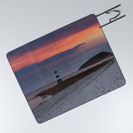 Sunrise Trwyn Du Lighthouse Picnic Blanket