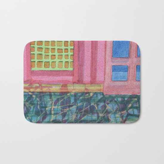 Interieur with pink Wall Bath Mat