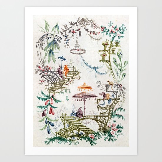 Enchanted Forest Chinoiserie Art Print By Thechinoiseriepavillion