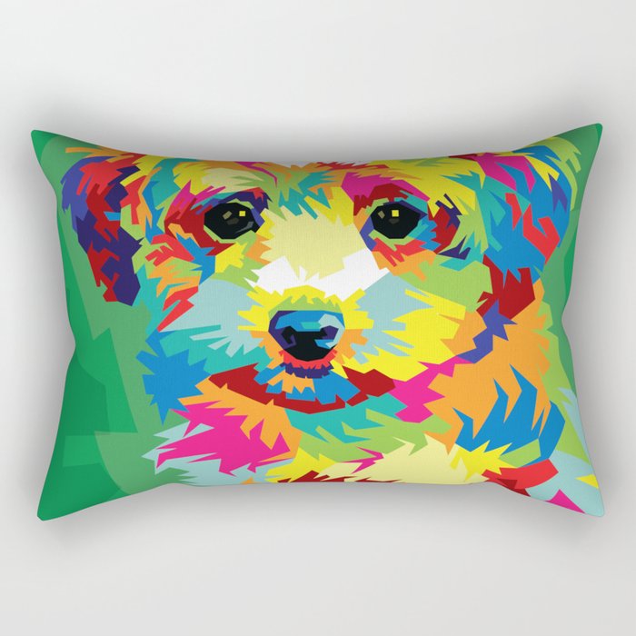 Maltipoo Dog Pop Art Illustration Rectangular Pillow