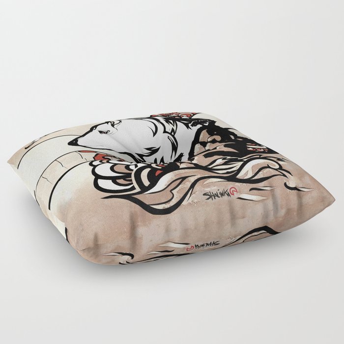 Wolf Ukiyo-e Floor Pillow