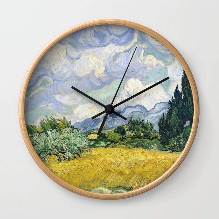 Wheatfield Wth Cypresses Van Gogh July 1989 Wall Clock