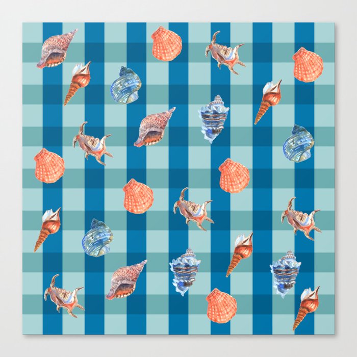 Deep Blue Seashell Canvas Print