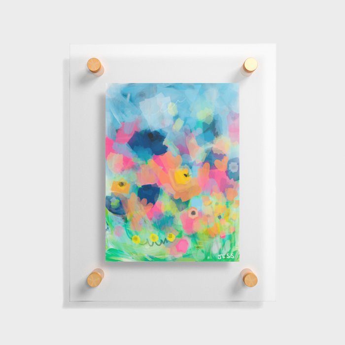 Colorful Flower Field Floating Acrylic Print