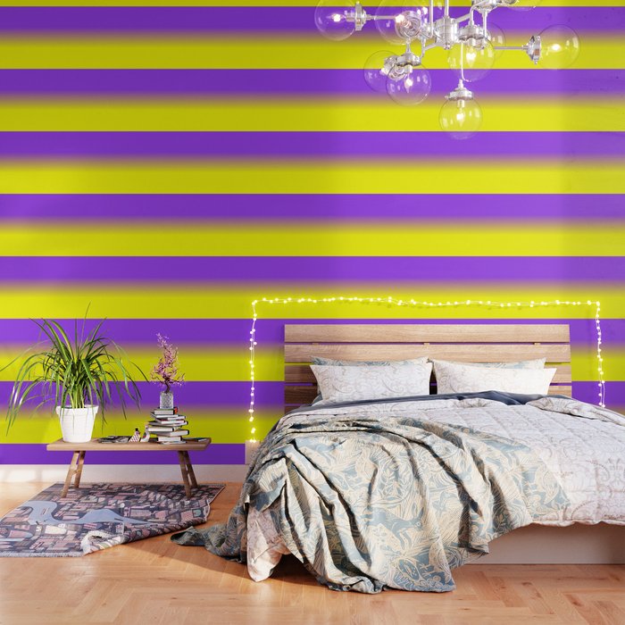 Neon Purple and Neon Yellow Ombré  Shade Color Fade Wallpaper