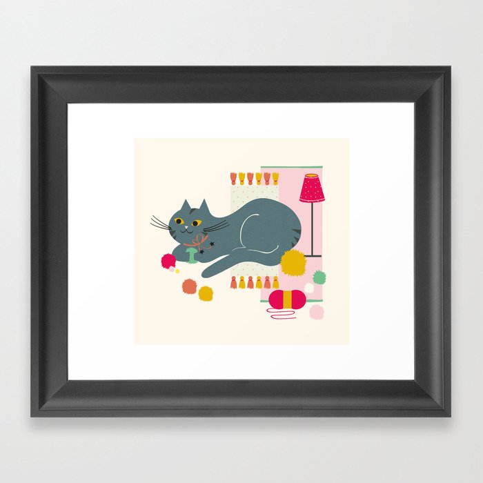 Cosy Cat Framed Art Print