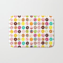 Funny Pattern With Juicy And Tasty Donuts Bath Mat