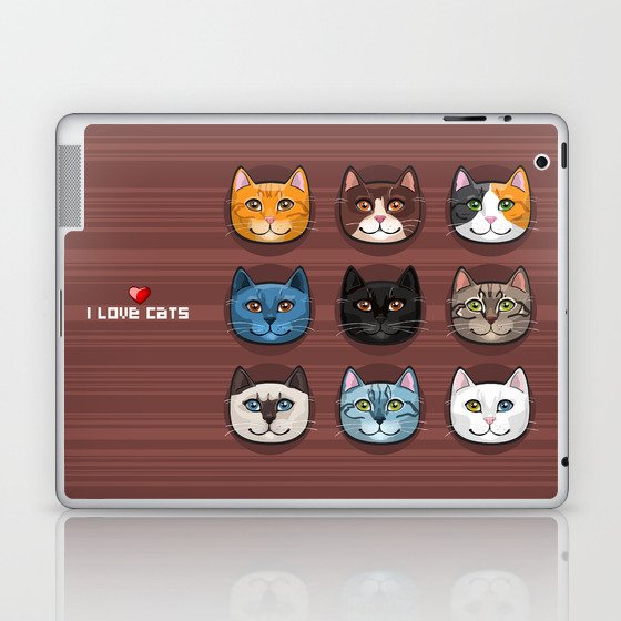 I love cats Laptop & iPad Skin