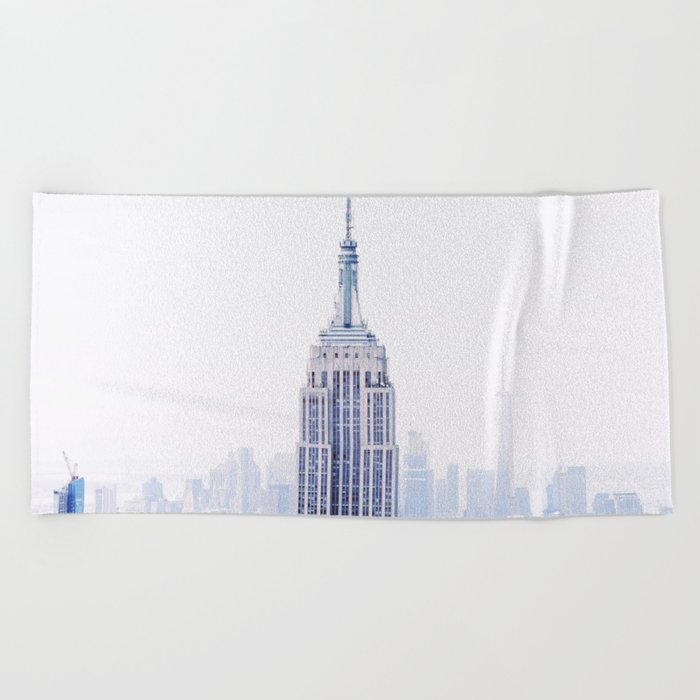 New York City Manhattan Cityscape Empire State Building Photograph Beach Towel By Cadinera