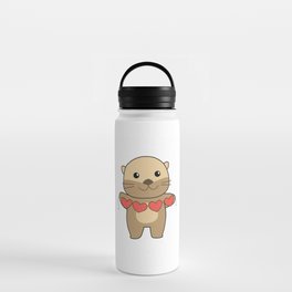 Otter For Valentines Day Cute Animals With Water Bottle