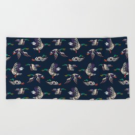 Male Mallard ducks Beach Towel