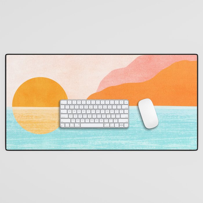 Island Sunset Abstract Landscape Desk Mat