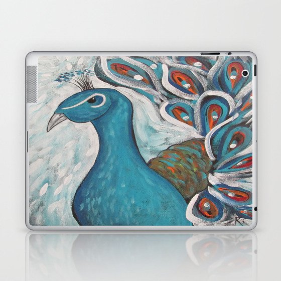 Blue Peacock with Blue Laptop & iPad Skin