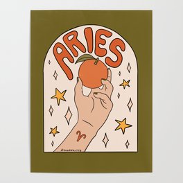 Aries Orange Poster