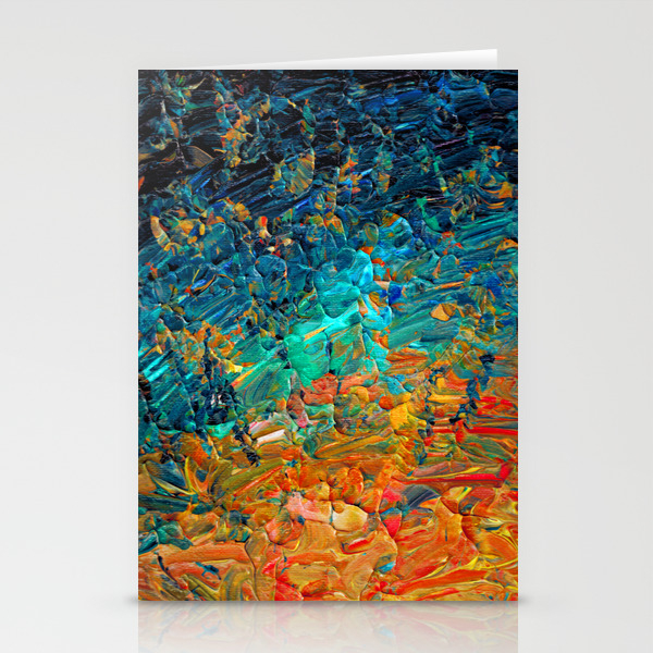 Eternal Tide 2 Rainbow Ombre Ocean Waves Abstract Acrylic Painting