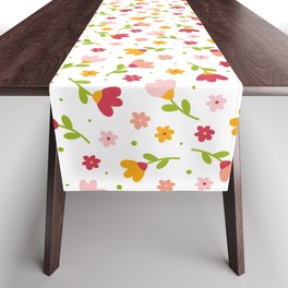 Flowers and Dots Pattern Table Runner