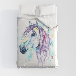 Pink and Purple Girly Horse Comforter