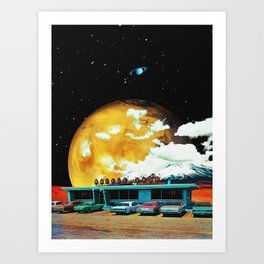 Waffle Shop - Space Aesthetic, Retro Futurism, Sci-Fi Art Print