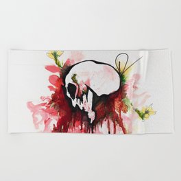 Flower Skull Beach Towel
