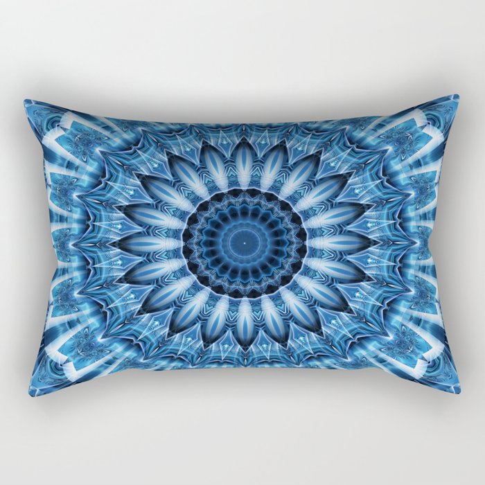 Mandala cool blue Rectangular Pillow