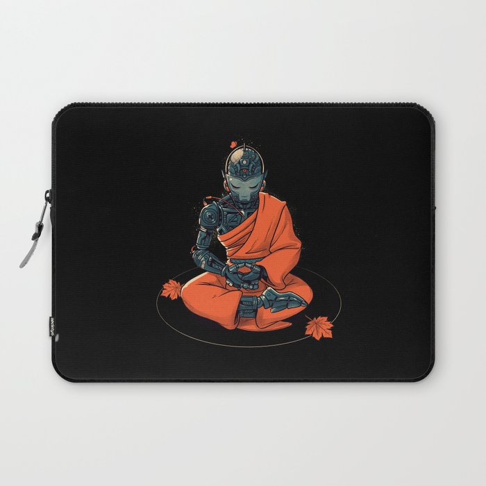 Meditation Robot Monk by Tobe Fonseca Laptop Sleeve