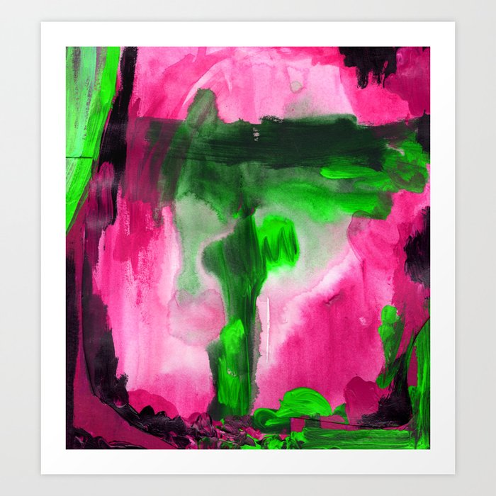 Abstract Window Pink Green Art Print By Fairychamber Society6