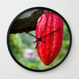 cocoa pod red Wall Clock | Red, Photo, Chocolate, Plant, Tree, Caribbean, Theobromacacao, Treebranch, Cacaopod, Tropical 