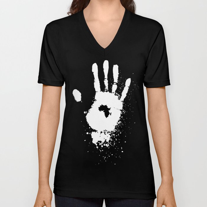 Hand of Africa V Neck T Shirt