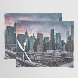 Sunset From the Brooklyn Bridge | New York City Skyline Placemat