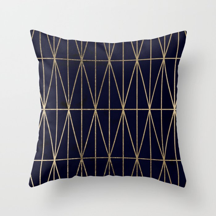 Navy blue and gold pillows on sale