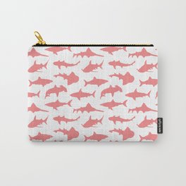 Light Coral Sharks Carry-All Pouch