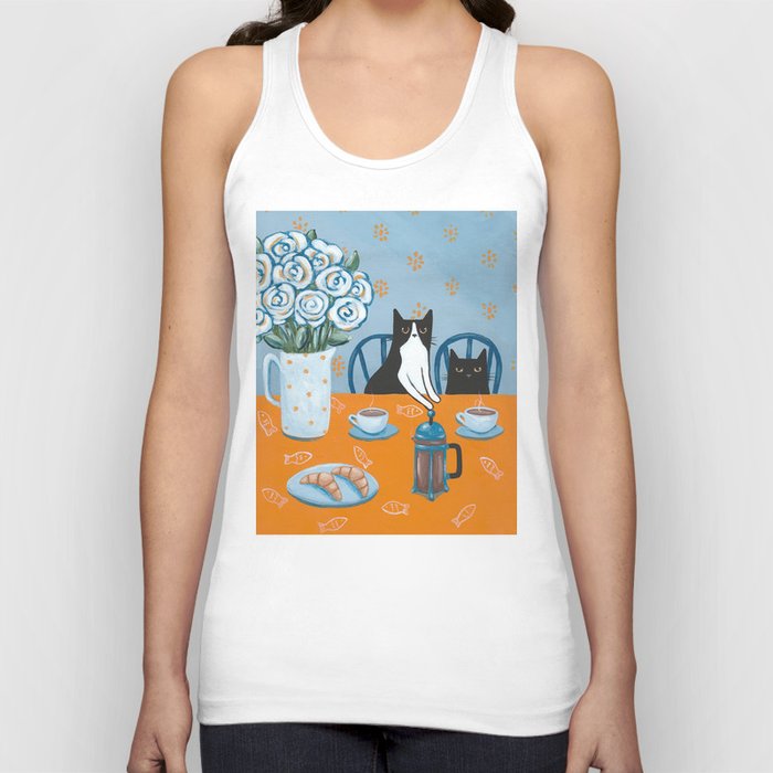 Cats and a French Press Tank Top