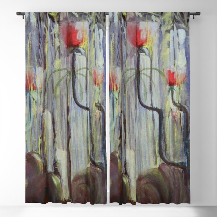 Red Poppies - View of the World Creation of the World No. IX by Mikalojus Konstantinas Ciurlionis Blackout Curtain