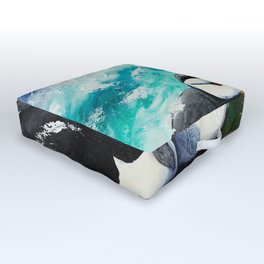 Puffins - Always together - by LiliFlore Outdoor Floor Cushion