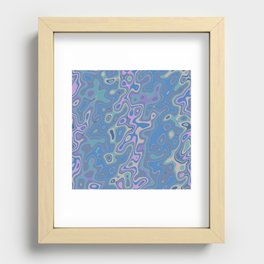Funky violet blue liquid shapes Recessed Framed Print