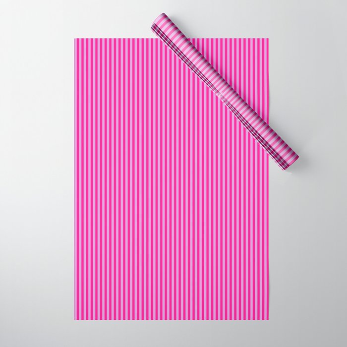 Plum and Deep Pink Colored Lines Pattern Wrapping Paper