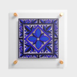 talavera mexican tile in blu Floating Acrylic Print
