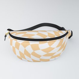 Peach Vibes - Warped Twirled Checkerboard Pastel Pattern Fanny Pack | Pop Art, 60S, Vintage, Grid, 70S, Seventies, Cool, Psychedelic, Pattern, Tiles 