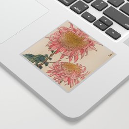 Japanese Chrysanthemum Woodblock Print #6 Sticker