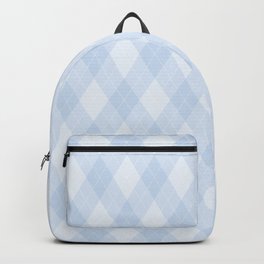 Argyle Fabric Pattern - Pastel Baby Blue Backpack