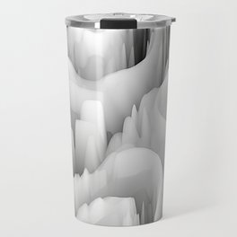 art abstract fractal wave blurred monochrome background in black, grey and white colors; seamless pattern; 3d effect Travel Mug