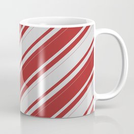 [ Thumbnail: Light Gray & Brown Colored Lines/Stripes Pattern Coffee Mug ]