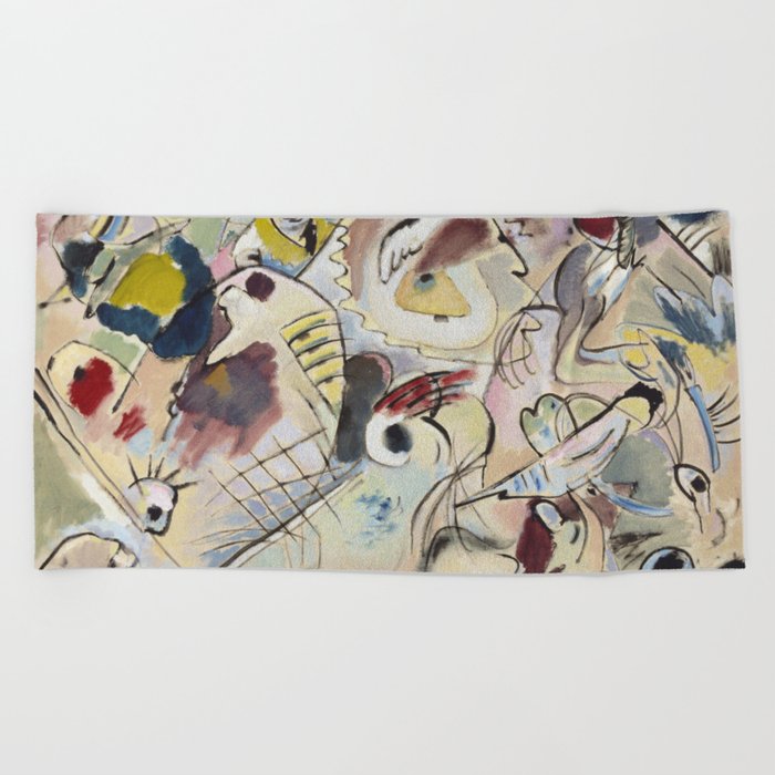 Wassily Kandinsky - Skizze Beach Towel by fineartpaintings | Society6