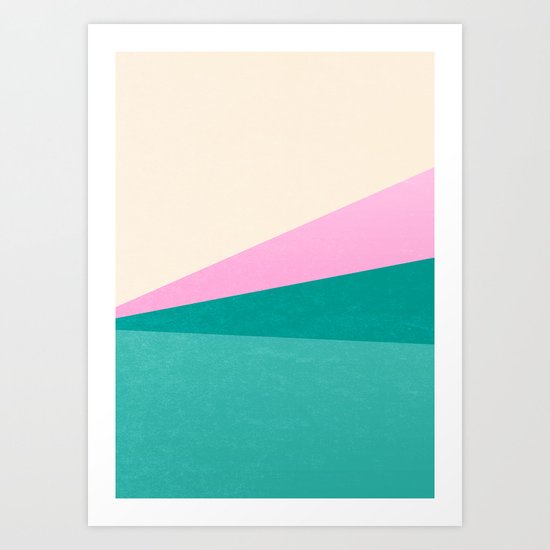 Stripe XIV Pink Summer Sunrise Art Print