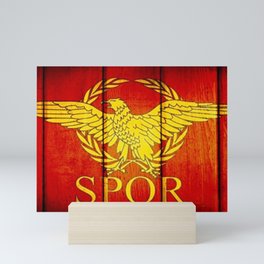 Roman Empire Flag Spqr War Historical Egle Senatus Mini Art Print