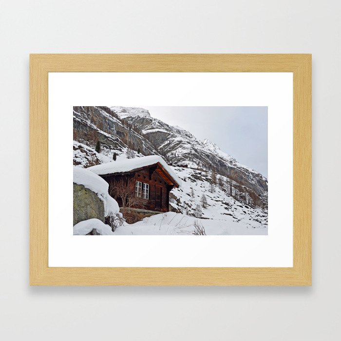 Swiss Mountain House Framed Art Print