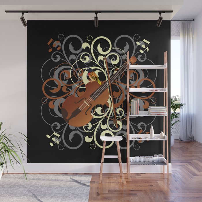 Violin Creamsicle Wall Mural