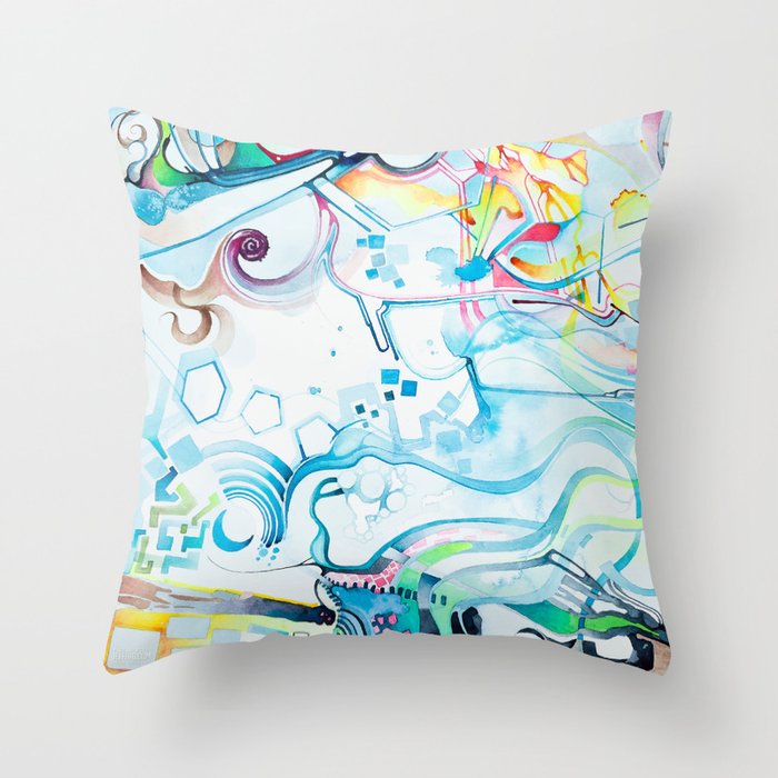 Fibroblasts - Watercolor Painting Throw Pillow